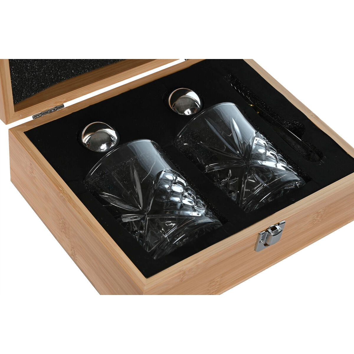 Whisky Set Home ESPRIT Natural Bamboo Crystal-4