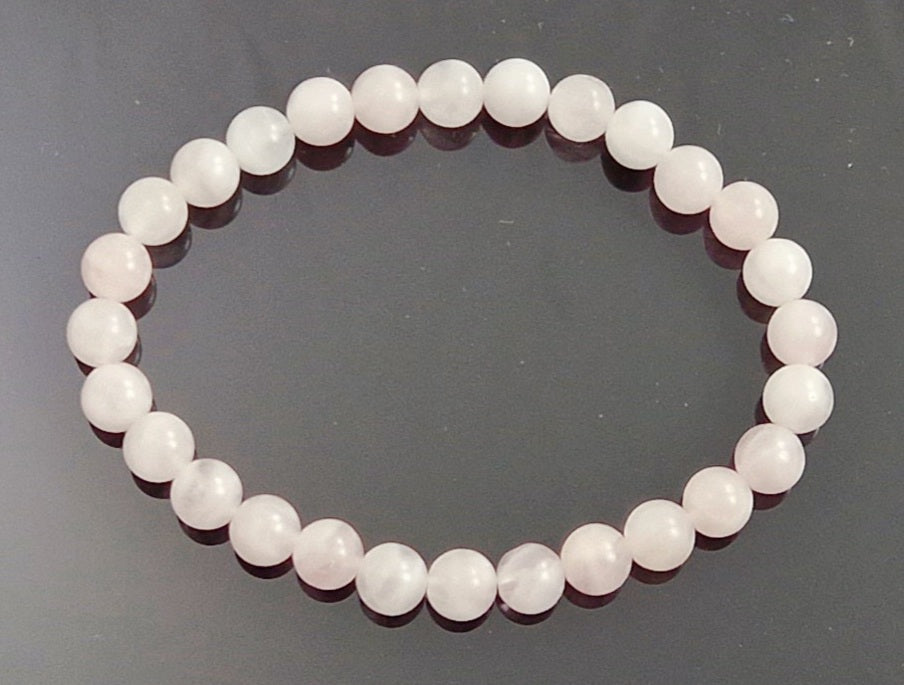 Stretch Bracelet With Rose Quartz Pink Gemstones-0