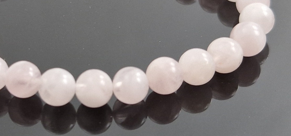 Stretch Bracelet With Rose Quartz Pink Gemstones-2
