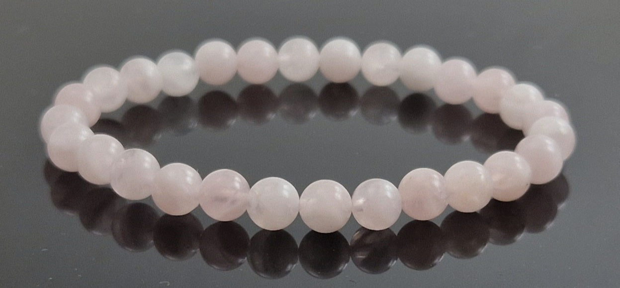 Stretch Bracelet With Rose Quartz Pink Gemstones-3
