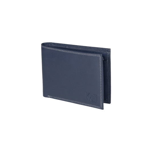 K10203DB | Portafogli Uomo in Vera Pelle pieno fiore, con leggera grana. Colore Blu. Tasca p/monete. Dimensioni da chiuso: cm 12,5 x 9,3 x 1. Confezione: Gift Box rigido fondo/coperchio-0