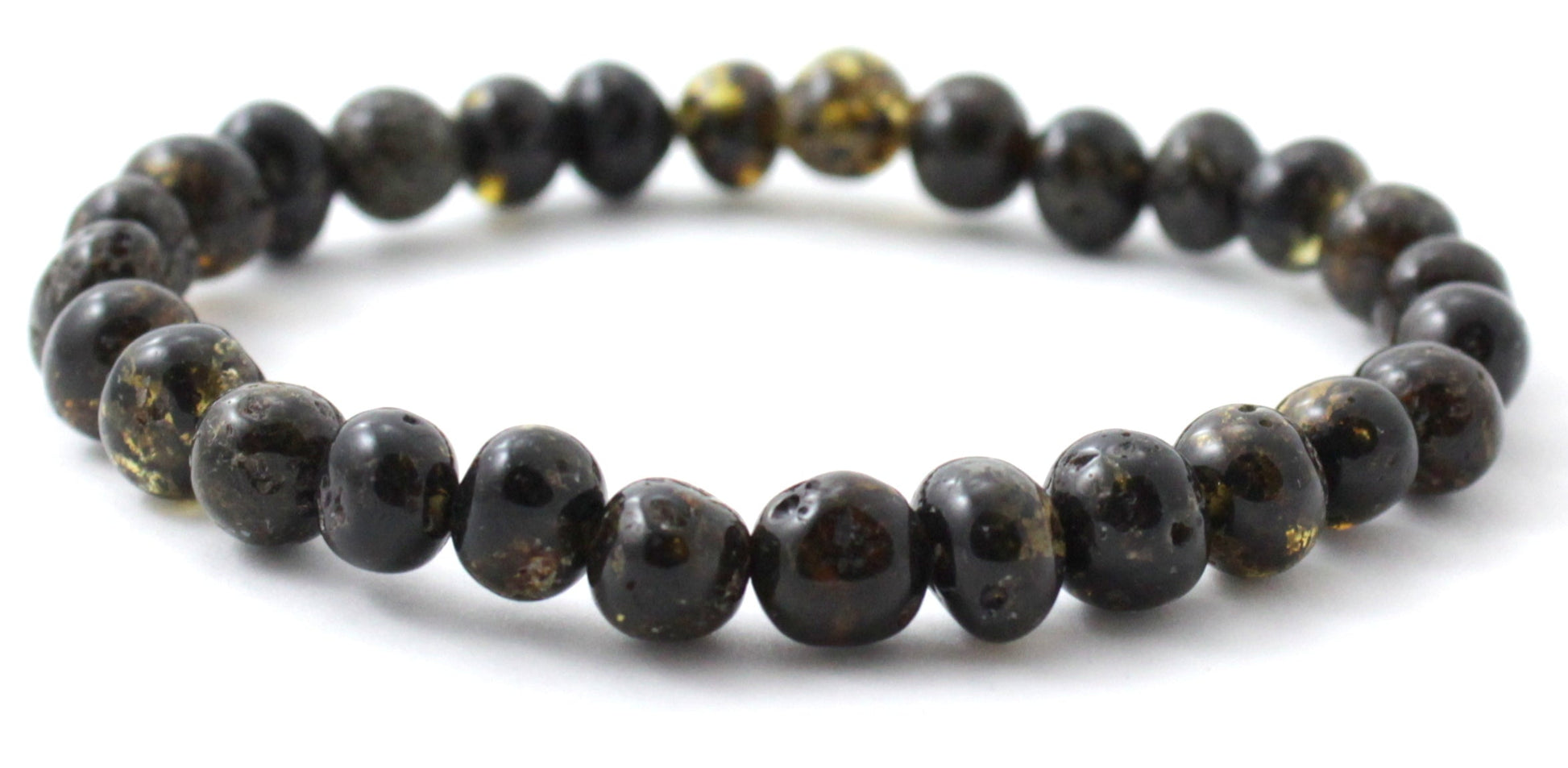 Amber Polished Green Stretch Bracelet for Men-3