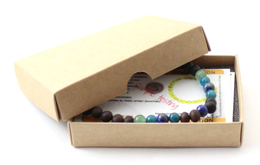 Amber Raw Cherry Stretch Bracelet With Aventurine, Lapis Lazuli and Apatite-1