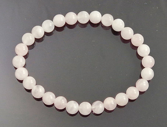 Stretch Bracelet With Rose Quartz Pink Gemstones-0